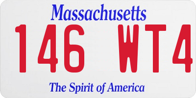 MA license plate 146WT4