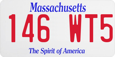 MA license plate 146WT5
