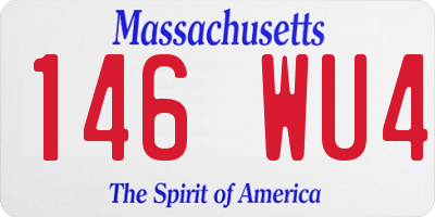MA license plate 146WU4
