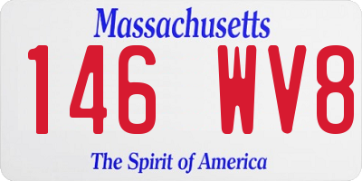 MA license plate 146WV8