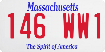 MA license plate 146WW1