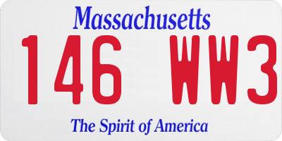 MA license plate 146WW3
