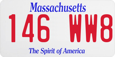 MA license plate 146WW8