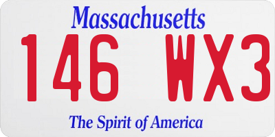 MA license plate 146WX3