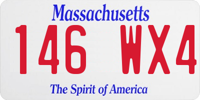 MA license plate 146WX4