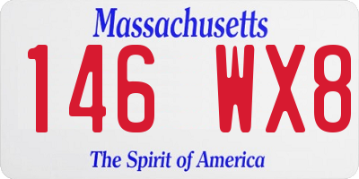 MA license plate 146WX8