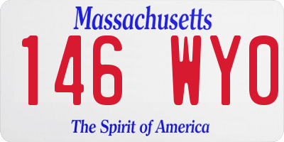 MA license plate 146WY0
