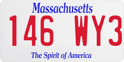 MA license plate 146WY3