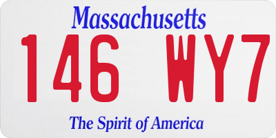 MA license plate 146WY7