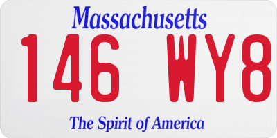 MA license plate 146WY8