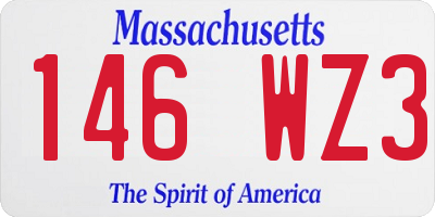 MA license plate 146WZ3