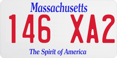 MA license plate 146XA2