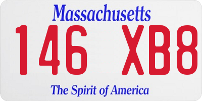 MA license plate 146XB8