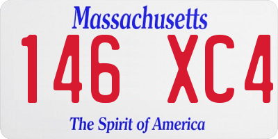 MA license plate 146XC4
