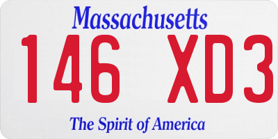 MA license plate 146XD3