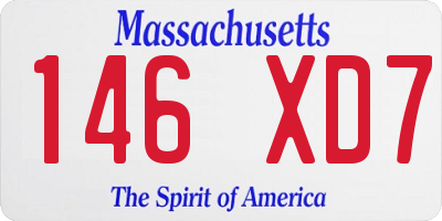 MA license plate 146XD7
