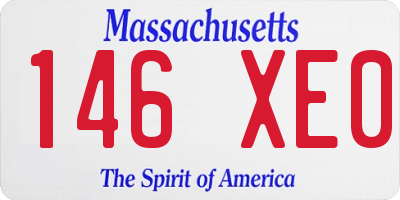 MA license plate 146XE0