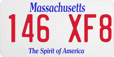 MA license plate 146XF8