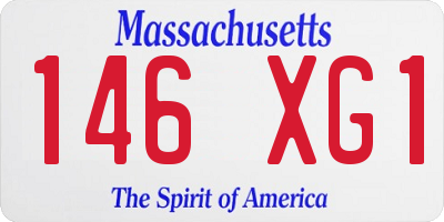 MA license plate 146XG1