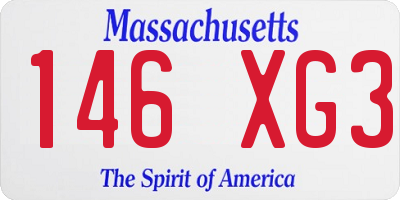 MA license plate 146XG3