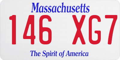 MA license plate 146XG7