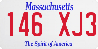 MA license plate 146XJ3