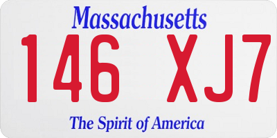 MA license plate 146XJ7