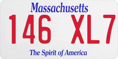MA license plate 146XL7