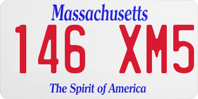 MA license plate 146XM5