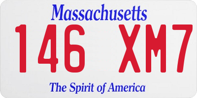 MA license plate 146XM7