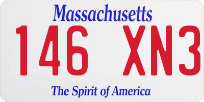 MA license plate 146XN3