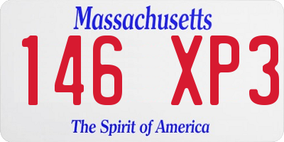 MA license plate 146XP3