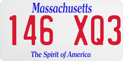 MA license plate 146XQ3
