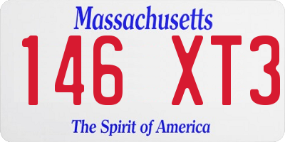 MA license plate 146XT3