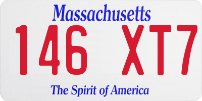 MA license plate 146XT7