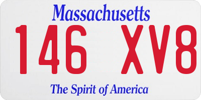 MA license plate 146XV8