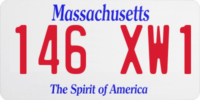 MA license plate 146XW1