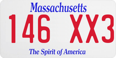 MA license plate 146XX3
