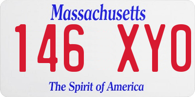 MA license plate 146XY0