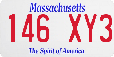 MA license plate 146XY3