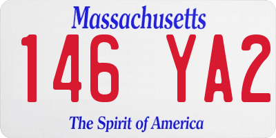 MA license plate 146YA2