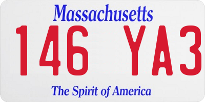 MA license plate 146YA3