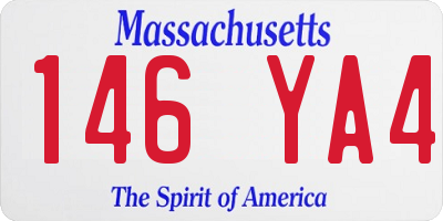 MA license plate 146YA4