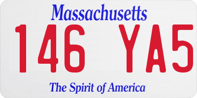 MA license plate 146YA5