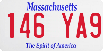 MA license plate 146YA9