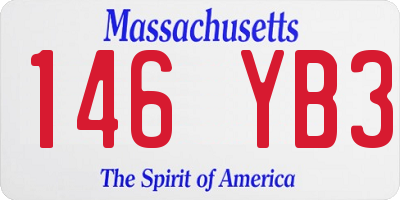 MA license plate 146YB3