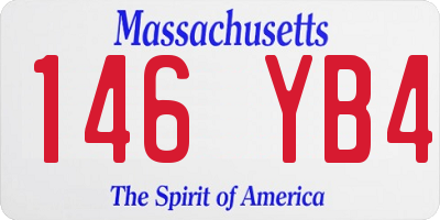 MA license plate 146YB4