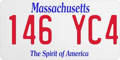 MA license plate 146YC4