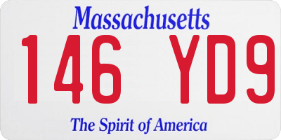 MA license plate 146YD9