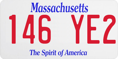 MA license plate 146YE2